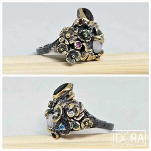 Сребърен пръстен: "Букет" - Image 3