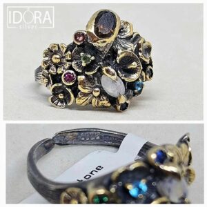 Сребърен пръстен: "Букет" - Image 4