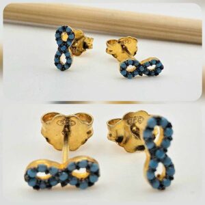 Сребърни обеци: "Синя безкрайност" - Image 4