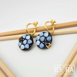 Сребърни обеци: "Мистик" рубин и сапфир