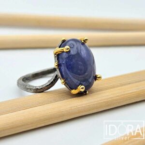 Сребърен пръстен: "Етерия"танзанит