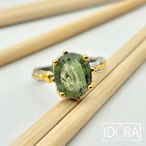 Сребърен пръстен: "Завръщане"зелен кианит