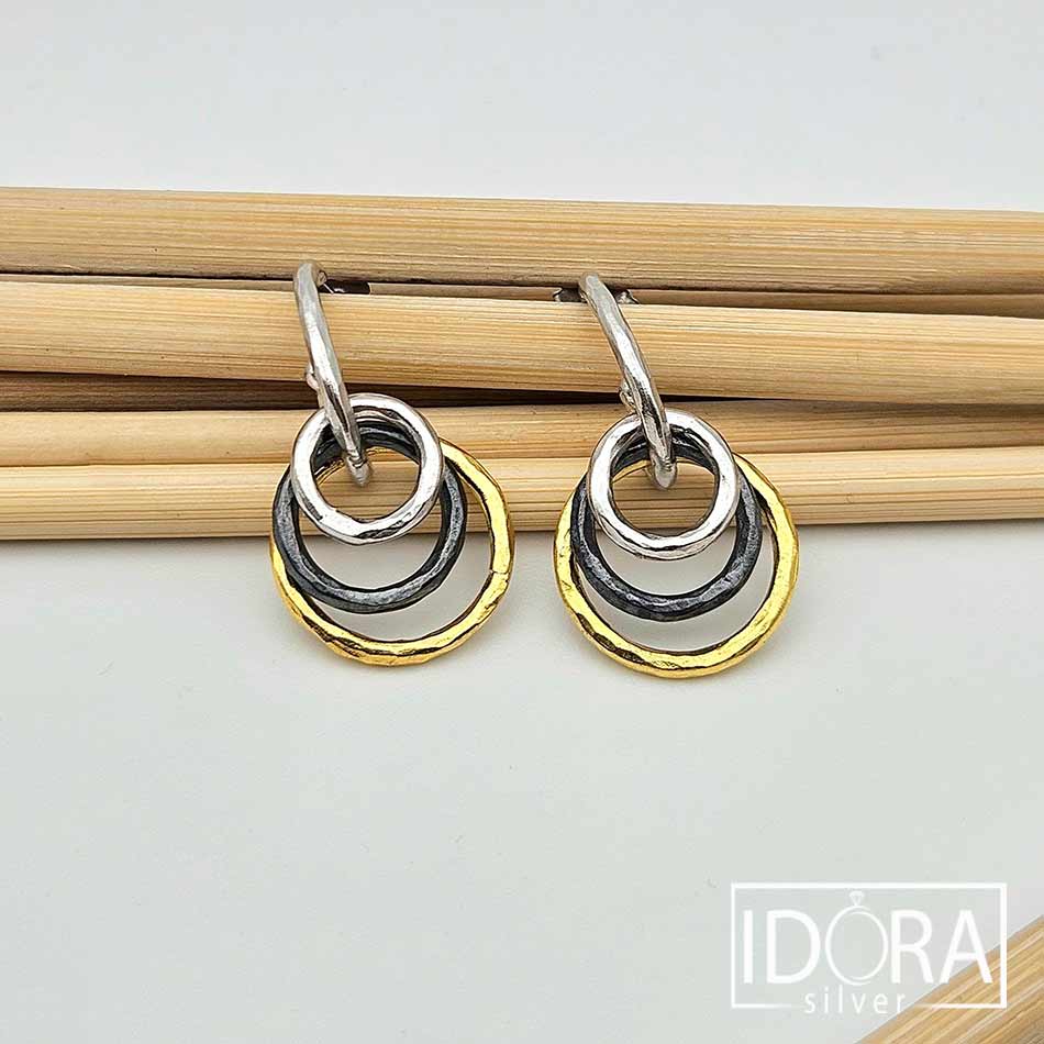 Сребърни обеци: "Орбити" - Image 2