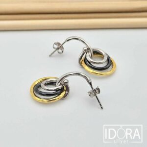 Сребърни обеци: "Орбити" - Image 4