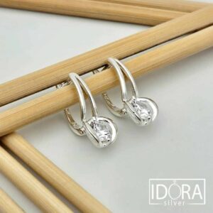 Сребърни обеци: "Звезда"циркон