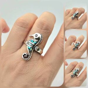 Сребърен пръстен: "Морско конче" - Image 4