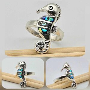 Сребърен пръстен: "Морско конче" - Image 3