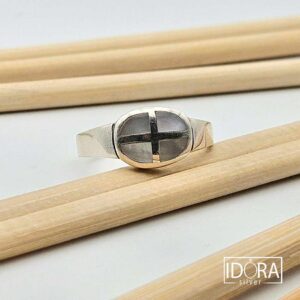 Сребърен пръстен: "Аксис" бял седеф