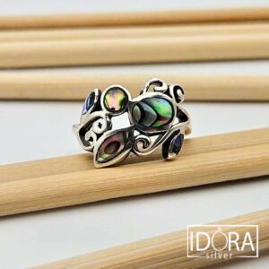 Сребърен пръстен: "Авалон"кралски седеф