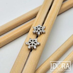 Сребърни обеци: "Скрежина" - Image 3