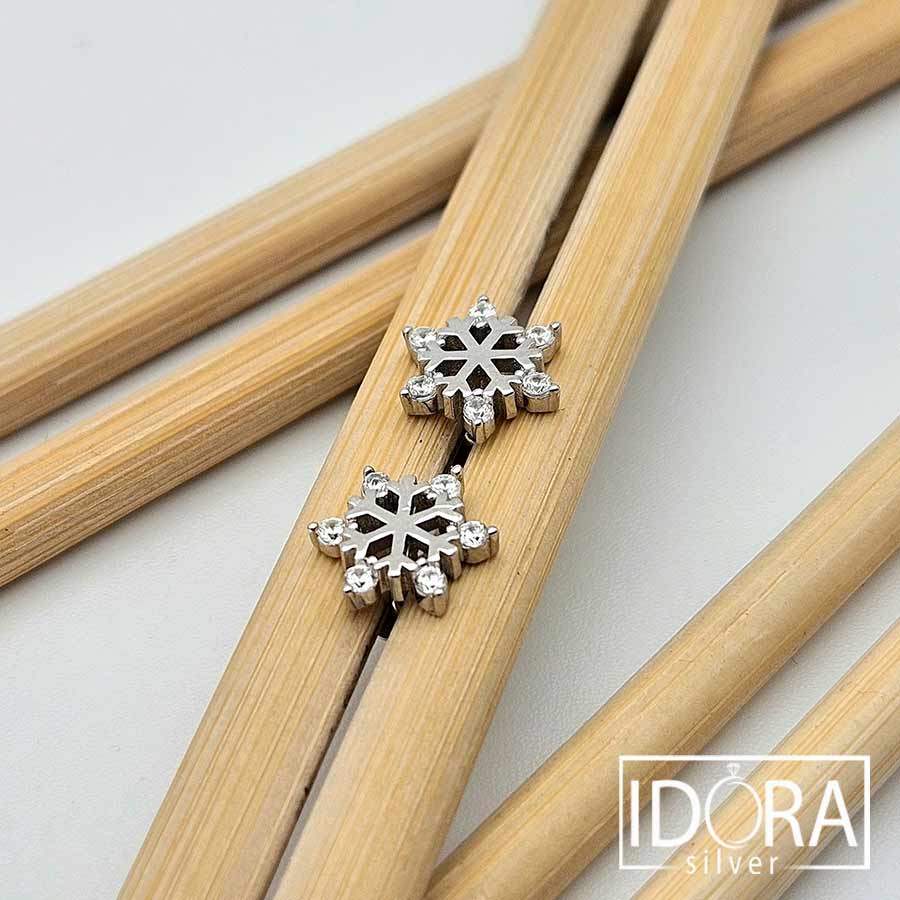 Сребърни обеци: "Скрежина" - Image 3