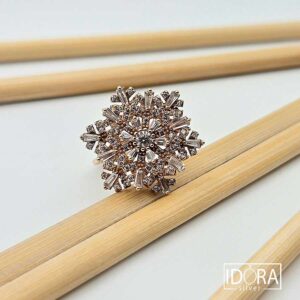 Сребърен пръстен: "Снежинки"циркони