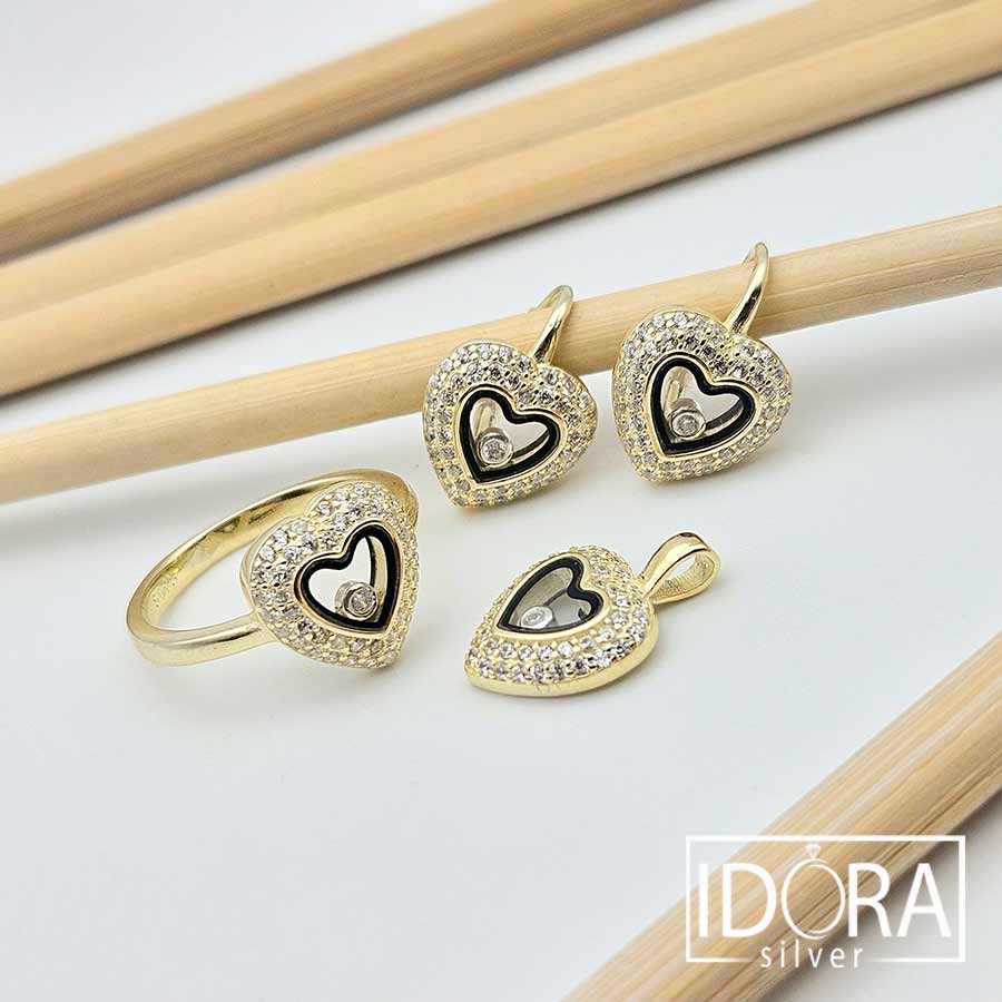 Сребърно съчетание: "Живо Сърце" циркони