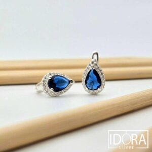 Сребърни обеци: "Дъжд"циркони