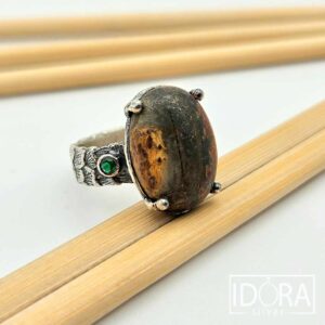 Сребърен пръстен: "Джаспър"яспис-тайгър айрън