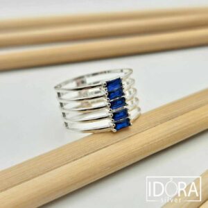 Сребърен пръстен: "Скай"циркони