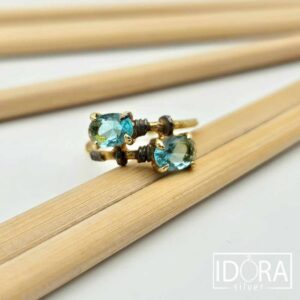 Сребърен пръстен: "Сириус"аквамарин