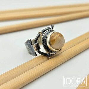 Сребърен пръстен: "Посоки" РУТИЛОВ КВАРЦ