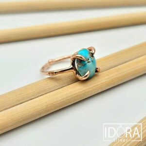 Сребърен пръстен: "Миг"тюркоаз