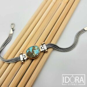 Сребърна гривна: "Тюриел"тюркоаз