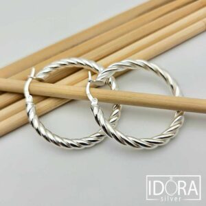 Сребърни обеци: "Спирала"халки