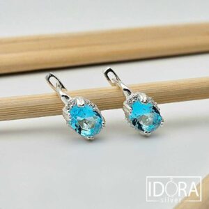 Сребърни обеци: "Азура II" циркони