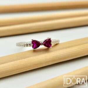 Сребърен пръстен: "Докосване"циркони