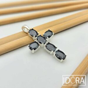 Сребърен медальон: "Нощ"оникс