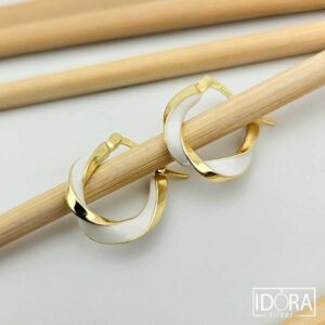 Сребърни обеци: "Туист"емайл,позлата