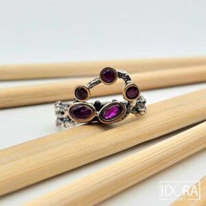 Сребърен пръстен: "След теб"циркон,позлата