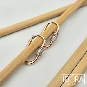 Сребърни обеци: "Оксид"позлата, циркони