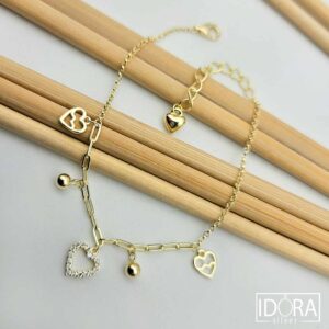 Сребърна гривна: "Любов"позлата