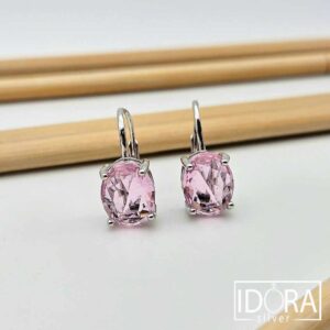 Сребърни обеци: "Лиди"циркони