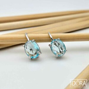 Сребърни обеци: "Леда"циркони