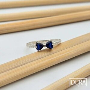 Сребърен пръстен: "Влюбен"циркони,сърце