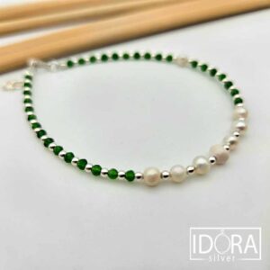 Сребърна гривна: "Елф"перли