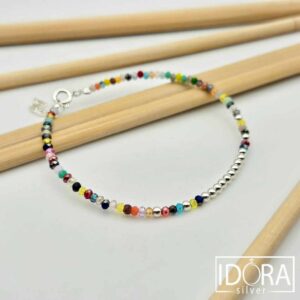 Сребърна гривна: "Цветове"шик