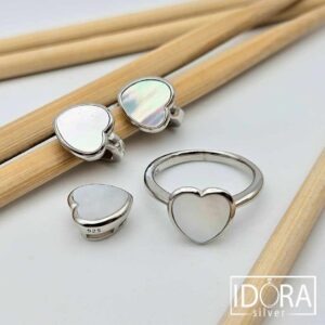 Сребърно съчетание: "Нежност"седеф, сърце