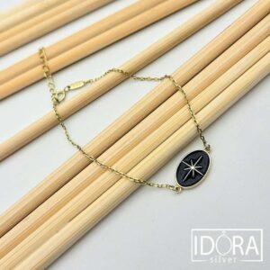 Сребърна гривна: "Звезда"позлата