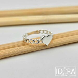 Сребърен пръстен: "Оковано сърце"