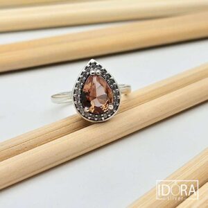 Сребърен пръстен: "Сълзата на Султана"султанит,циркони