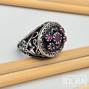 Сребърен пръстен: "Везир"рубин,оксидация