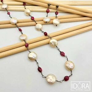 Сребърно съчетание: "Перлина"coin pearls, перли,турмалин