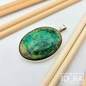 Сребърен медальон: "Океан"хризокола