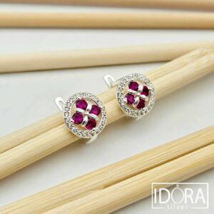 Сребърни обеци: "Свян"циркони