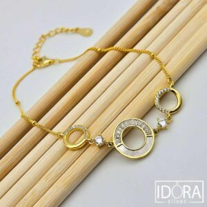 Сребърна гривна: "Дилия"седеф, позлата