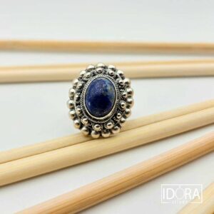 Сребърен пръстен: "Нощно Небе"лапис лазули