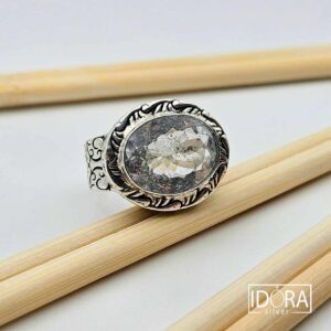 Сребърен пръстен: "Мираж"планински кристал