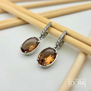 Сребърни обеци: "Султана"султанит,циркони