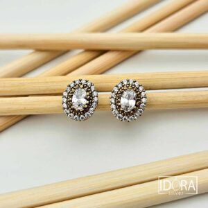 Сребърни обеци: "Принцеса"циркони